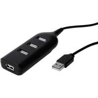 DIGITUS USB-hub - 4 poorten - USB 2.0 met hoge snelheid - 480 MBit/s - USB-voeding - zwart