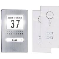 m-e modern-electronics ADV 112 WW Vistadoor Complete set voor Deurintercom Kabelgebonden Eengezinswoning RVS, Wit