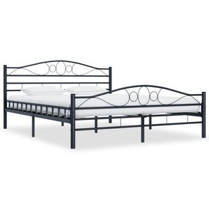 Bedframe staal zwart 140x200 cm