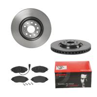 Remmenset, remschijf BREMBO, Remschijftype: Binnen geventileerd, Inbouwplaats: Vooras, u.a. für Audi, VW, Skoda, Seat