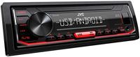 JVC KD-X162 USB-autoradio met RDS (high-performance turer, MP3, WMA, FLAC, AUX-ingang, Android Music Control, Bass Boost, 4x50 Watt, rood) zwart