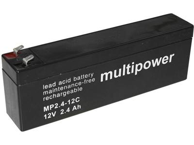 multipower PB-12-2,4-4,8 Loodaccu 12 V 2.4 Ah Loodvlies (AGM) (b x h x d) 178 x 66 x 34.5 mm Kabelschoen 4.8 mm Cyclusbestendig, Onderhoudsvrij, Geringe