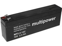multipower PB-12-2,4-4,8 Loodaccu 12 V 2.4 Ah Loodvlies (AGM) (b x h x d) 178 x 66 x 34.5 mm Kabelschoen 4.8 mm Cyclusbestendig, Onderhoudsvrij, Geringe