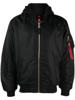 Alpha Industries veste bomber matelassée à capuche - Noir - thumbnail