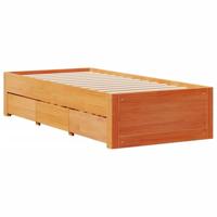 vidaXL Bedframe zonder matras met lades grenenhout wasbruin 90x190 cm, bed, bed ombouw, eenpersoonsbed, bedbodem, slaapkamermeubel, 1 persoonsbed