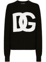 Dolce & Gabbana pull en maille à logo intarsia - Noir