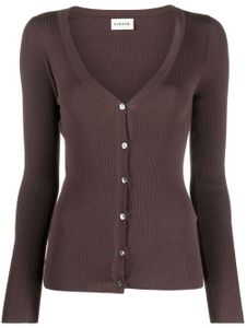 P.A.R.O.S.H. cardigan en maille à design nervuré - Marron