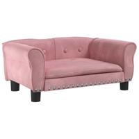 vidaXL Hondenmand 70x45x30 cm fluweel roze, hondenbank, hondenbed, dierenmand, huisdierenbank, huisdierenmand, dierenbed, huisdierenbed, hondenkussen