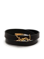 Saint Laurent bracelet double à logo - Noir - thumbnail