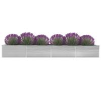 vidaXL Plantenbak verhoogd 600x80x45 cm gegalvaniseerd staal grijs