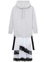 3.1 Phillip Lim robe-sweat bordée de dentelle - Gris