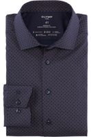 OLYMP Luxor 24/Seven Dynamic Flex Modern Fit Overhemd blauw/bruin, Motief