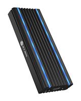 ICY BOX M.2 NVMe-behuizing met USB 3.1 Gen2, RGB LED-verlichting, koelsysteem, USB-C, USB-A, PCIe M-Key SSD, Aluminium, zwart, IB-1824ML-C31,zwart