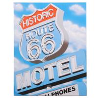 Decoratie - Metalen - wandplaat - Route 66 Motel - 32 x 41 cm - Mancave