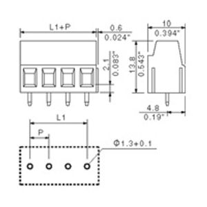 Weidmüller 9994130000 Klemschroefblok 2.5 mm² Aantal polen 4 Oranje 50 stuk(s)