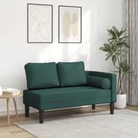 Chaise longue met kussens stof donkergroen - thumbnail