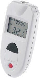 VOLTCRAFT IR 110-1S handthermometer Zwart, Wit F, °C -33 - 110 °C Ingebouwd display