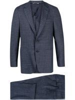 Canali costume boutonné à carreaux - Bleu