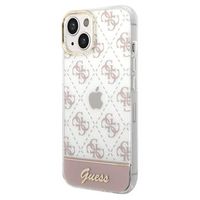 Guess Peony Glitter Script Logo iPhone 14 Plus Hybride Hoesje - Roze - thumbnail