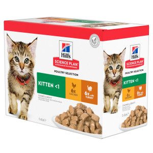 Hill&apos;s Kitten Poultry Selection combi kip kalkoen nat kattenvoer 85g 3 dozen (36 x 85 g)