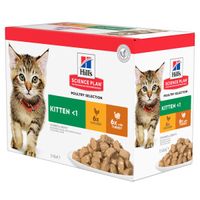 Hill&apos;s Kitten Poultry Selection combi kip kalkoen nat kattenvoer 85g 2 dozen (24 x 85 g)