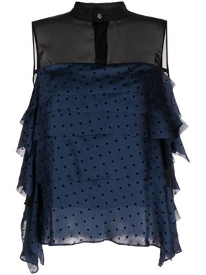 sacai Top met stippen - Zwart