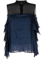 sacai Top met stippen - Zwart