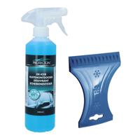 Ijskrabber met antivries spray voor auto - 500 ml - blauw - ruitenontdooier