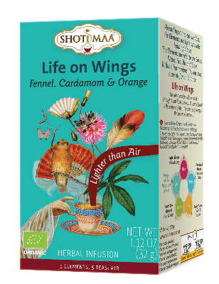 Shoti Maa Life on Wings - Lucht - kruidenthee van venkel, kardemon & sinaasappel, bio Shoti Maa Life on Wings - Lucht - kruidenthee van venkel, kardemon & sinaasappel, bio
