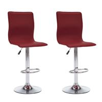 Vidaxl Barkrukken 2 St Kunstleer Rood