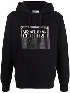 Versace Jeans Couture hoodie en coton à logo imprimé - Noir