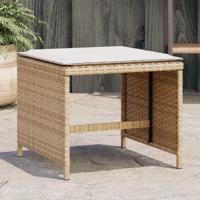 Tuinkrukken 4 st met kussens 40x40x35 cm poly rattan beige - thumbnail