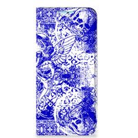 Mobiel BookCase Xiaomi Redmi Note 11/11S Angel Skull Blauw