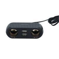 Dunlop 2x Autostopcontact en 2x USB aansluiting - 12-24V - 4 Apparaten Tegelijk - Handig Onderweg