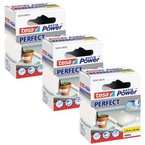 tesa EXTRA POWER PERFECT 56343-00501-04 Textieltape Wit (l x b) 2.75 m x 38 mm 3 stuk(s)