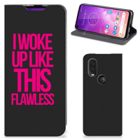 Motorola One Vision Hoesje met tekst Woke Up - Origineel Cadeau Zelf Maken