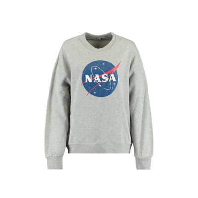 America Today sweater met printopdruk mid grey melange
