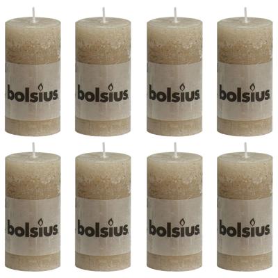 Bolsius Rustiekkaarsen 8 st 100x50 mm pastel beige