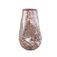 PTMD Xamery Red solid glass vase bubble waves L - thumbnail