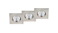 Trio Badkamer inbouwspots Zagros (3x) met led vierkant grijs 650610307