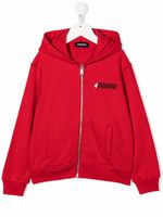 DSQUARED2 KIDS hoodie zippé à logo imprimé - Rouge