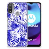 Silicone Back Case Motorola Moto E20 | E40 Angel Skull Blauw - thumbnail