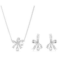 Swarovski 5660118 Set Ketting + Oorknoppen Volta zilverkleurig-wit - thumbnail