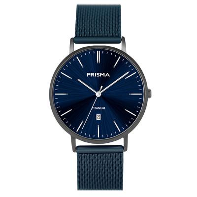 Prisma P.1488 Horloge titanium-staal donkerblauw 41 mm Prisma P.1488 Horloge titanium-staal donkerblauw 41 mm