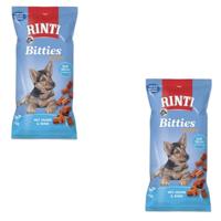 Rinti Bitties Puppy - kip & rundvlees | dubbelpak | 2 x 75 g | Aanvullend voer voor groeiende honden | Met Omega 3 voor de ontwikkeling van de hersenen | Zonder suiker en soja
