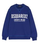 DSQUARED2 KIDS sweat en coton à logo imprimé - Bleu