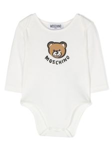 Moschino Kids body en coton à imprimé Leo Teddy - Blanc