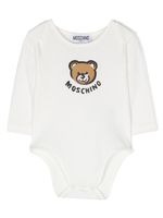 Moschino Kids body en coton à imprimé Leo Teddy - Blanc - thumbnail