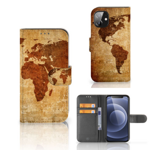 Apple iPhone 12 Mini Flip Cover Wereldkaart