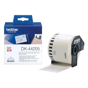 Brother DK-44205 Rol met etiketten 62 mm x 30.48 m Papier Wit 1 stuk(s) Weer verwijderbaar DK44205 Universele etiketten